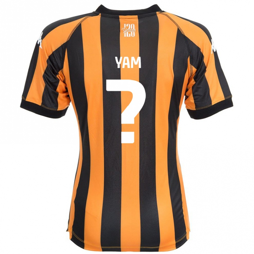 Kids Football Callum Yam #0 Black Amber Home Jersey 2024/25 T-Shirt Australia