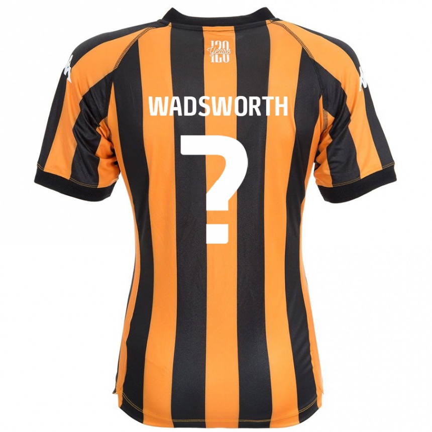 Kids Football Noah Wadsworth #0 Black Amber Home Jersey 2024/25 T-Shirt Australia