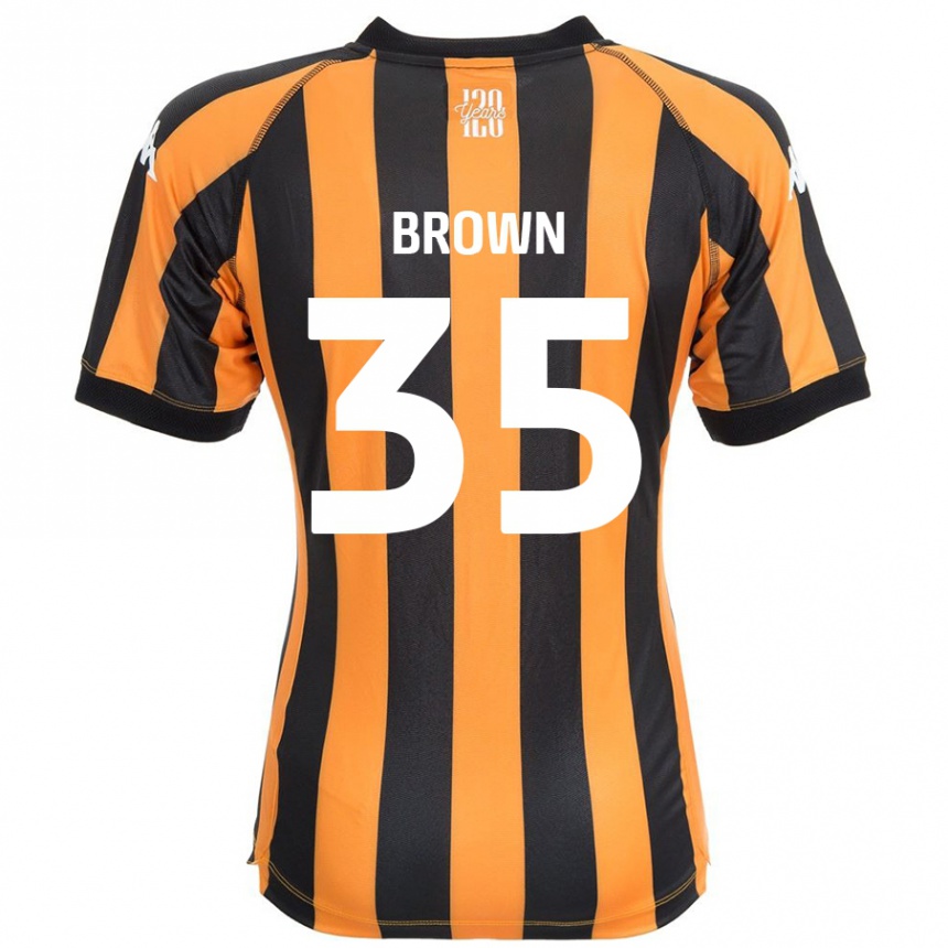 Kids Football Pharrell Brown #35 Black Amber Home Jersey 2024/25 T-Shirt Australia