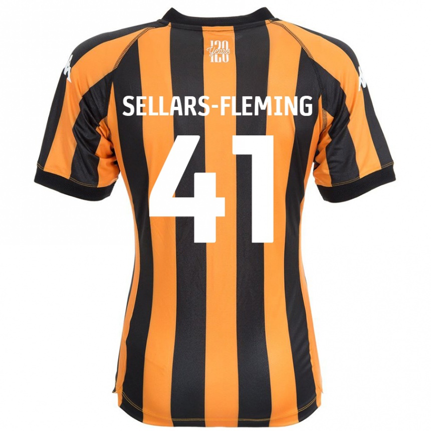 Kids Football Tyrell Sellars-Fleming #41 Black Amber Home Jersey 2024/25 T-Shirt Australia