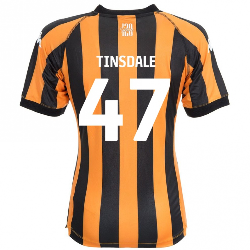 Kids Football Nathan Tinsdale #47 Black Amber Home Jersey 2024/25 T-Shirt Australia