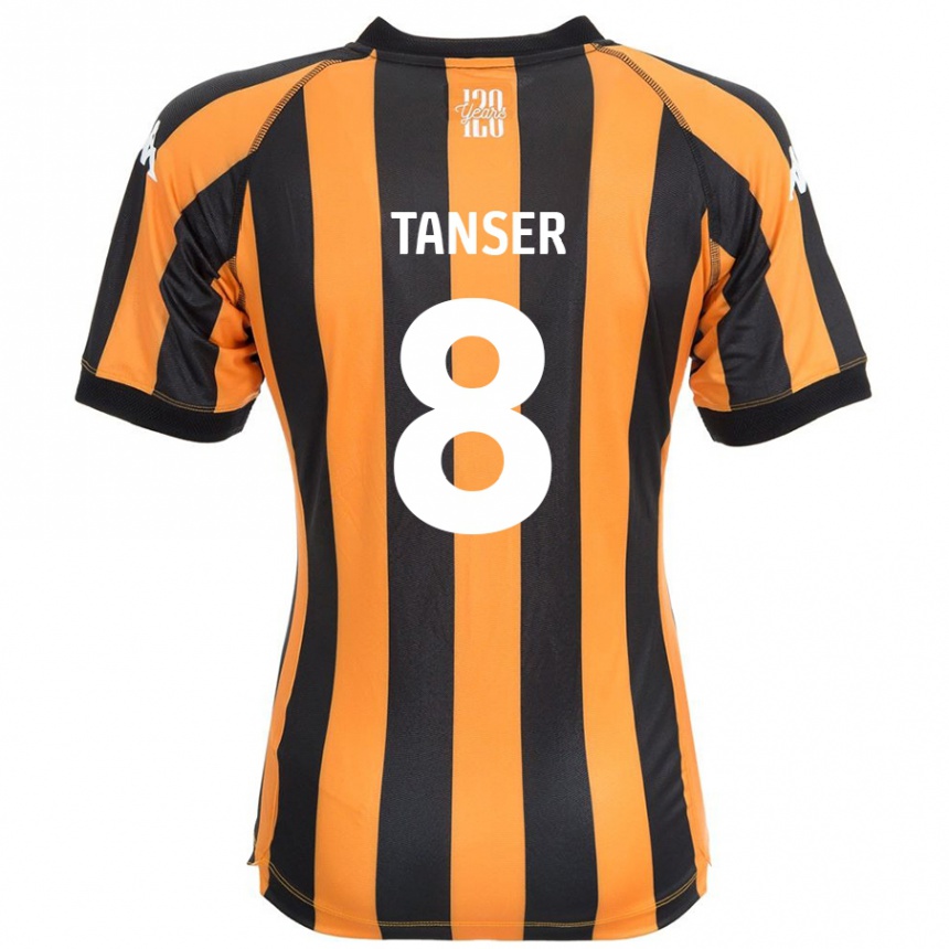 Kids Football Ellie Tanser #8 Black Amber Home Jersey 2024/25 T-Shirt Australia