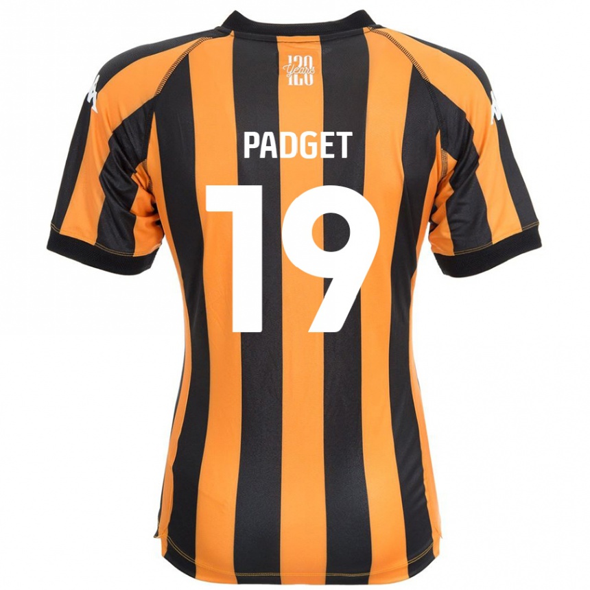 Kids Football Bethany Padget #19 Black Amber Home Jersey 2024/25 T-Shirt Australia