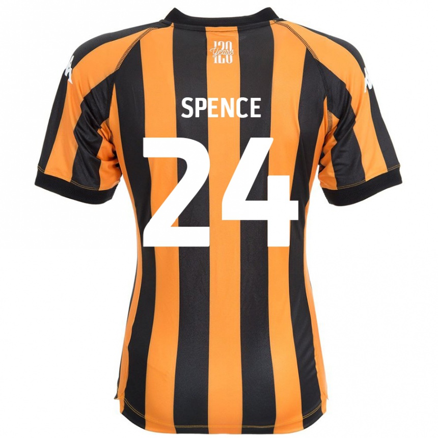 Kids Football Emily Spence #24 Black Amber Home Jersey 2024/25 T-Shirt Australia