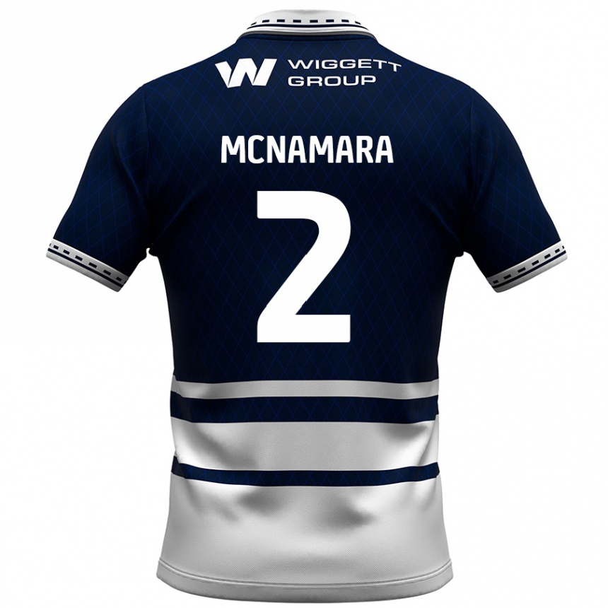 Kids Football Danny Mcnamara #2 Navy Blue White Home Jersey 2024/25 T-Shirt Australia