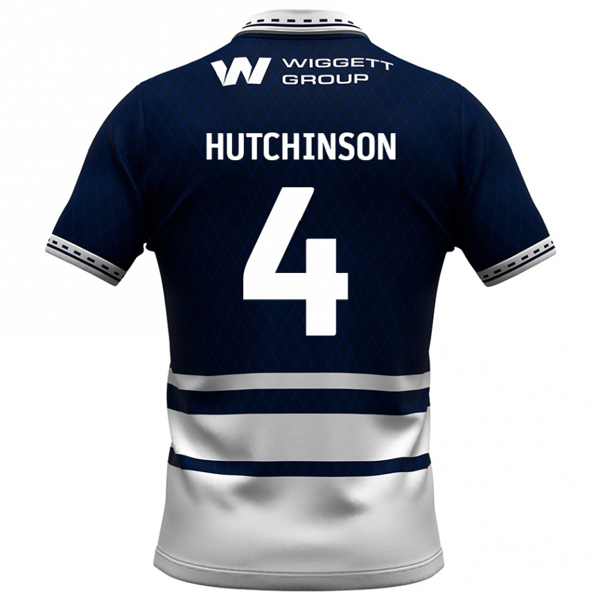 Kids Football Shaun Hutchinson #4 Navy Blue White Home Jersey 2024/25 T-Shirt Australia