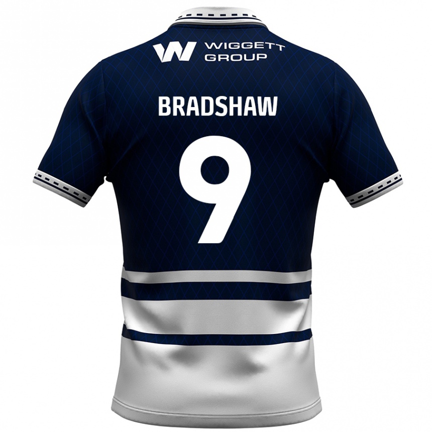 Kids Football Tom Bradshaw #9 Navy Blue White Home Jersey 2024/25 T-Shirt Australia