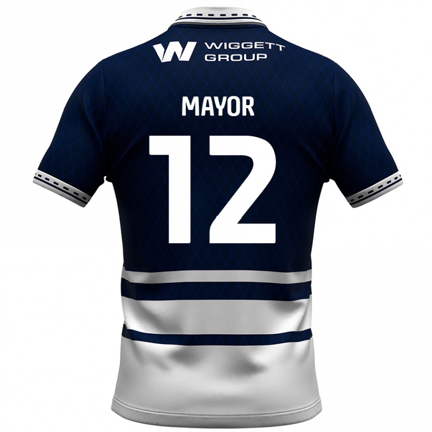 Kids Football Adam Mayor #12 Navy Blue White Home Jersey 2024/25 T-Shirt Australia