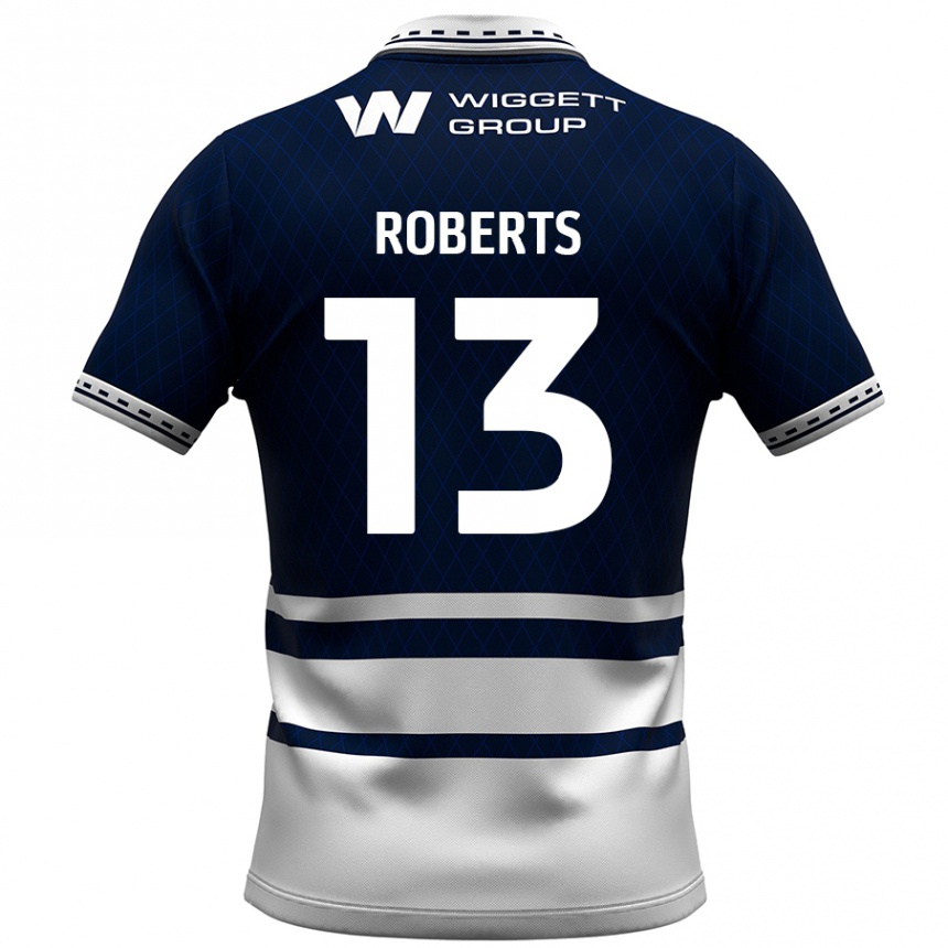 Kids Football Liam Roberts #13 Navy Blue White Home Jersey 2024/25 T-Shirt Australia