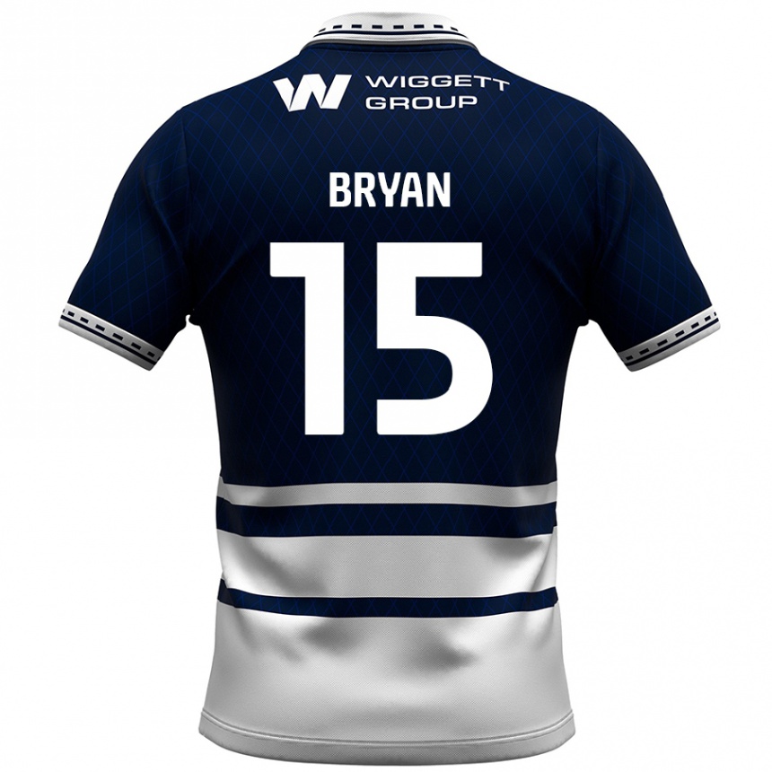 Kids Football Joe Bryan #15 Navy Blue White Home Jersey 2024/25 T-Shirt Australia