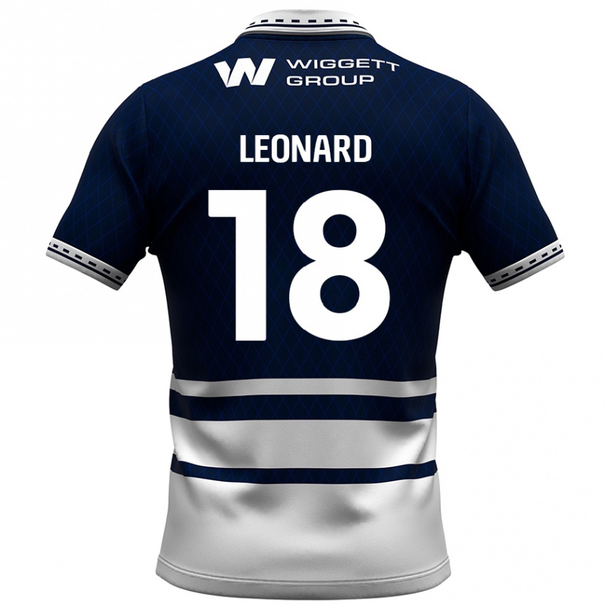 Kids Football Ryan Leonard #18 Navy Blue White Home Jersey 2024/25 T-Shirt Australia