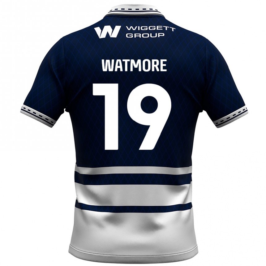 Kids Football Duncan Watmore #19 Navy Blue White Home Jersey 2024/25 T-Shirt Australia