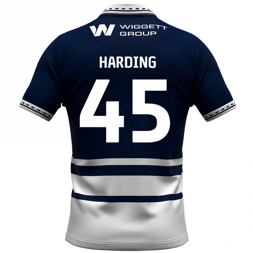 Kids Football Wes Harding #45 Navy Blue White Home Jersey 2024/25 T-Shirt Australia