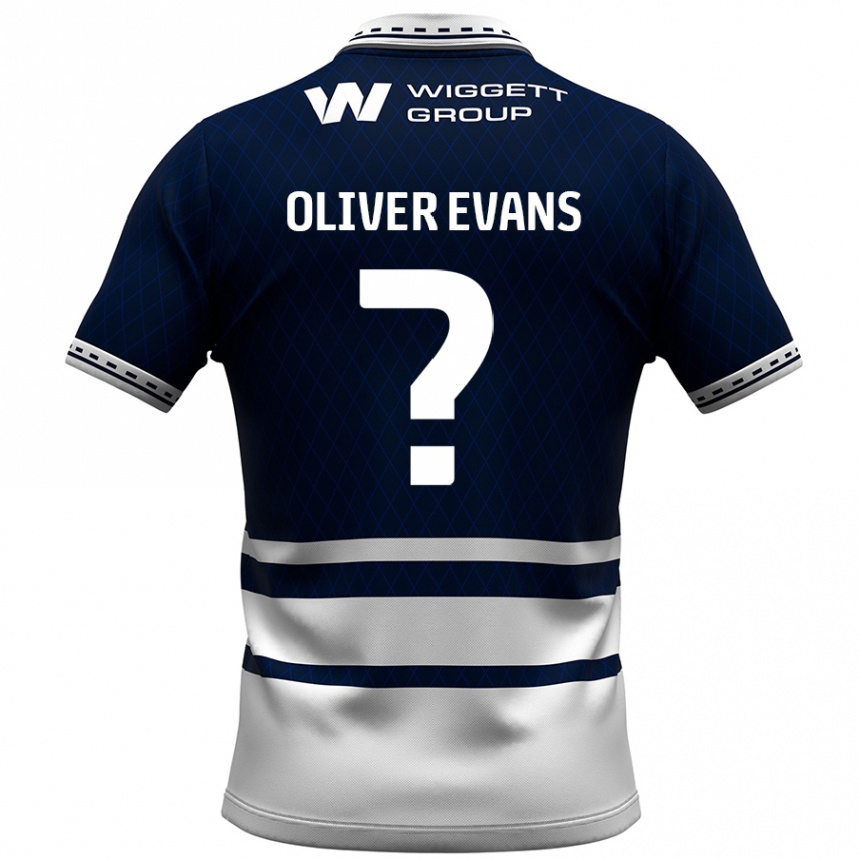 Kids Football Oliver Evans #0 Navy Blue White Home Jersey 2024/25 T-Shirt Australia