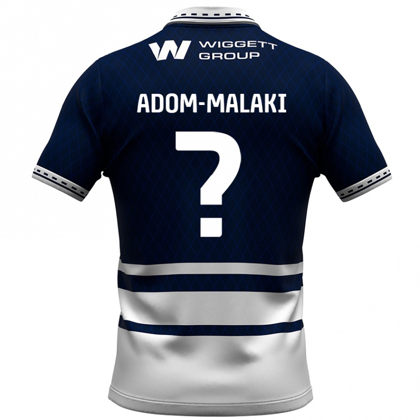 Kids Football Nino Adom-Malaki #0 Navy Blue White Home Jersey 2024/25 T-Shirt Australia