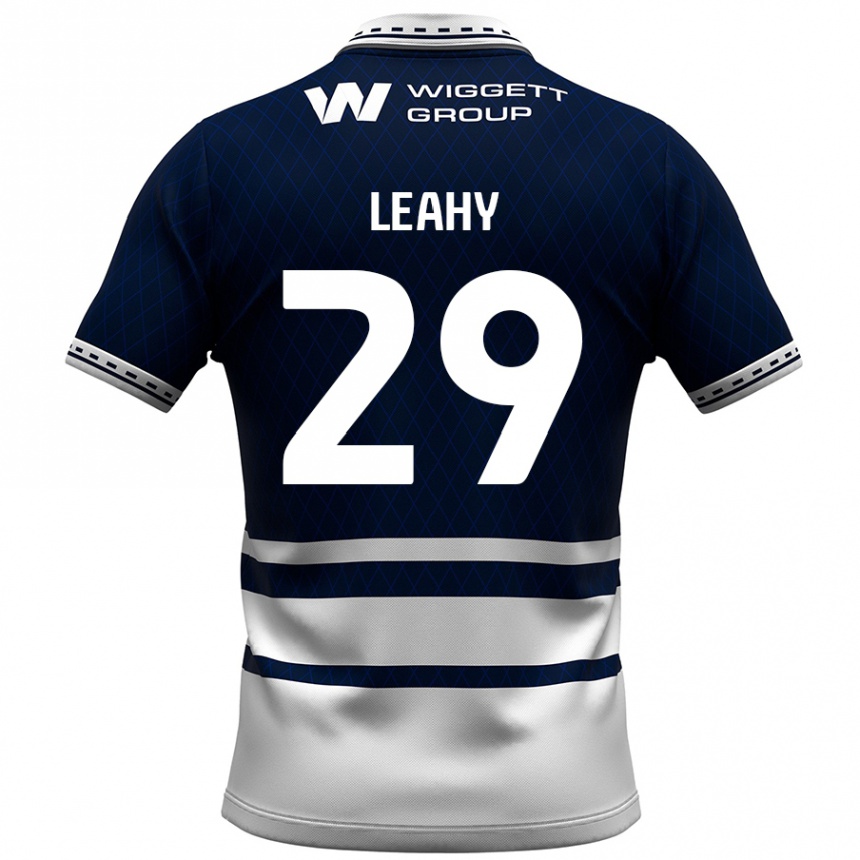 Kids Football Tom Leahy #29 Navy Blue White Home Jersey 2024/25 T-Shirt Australia