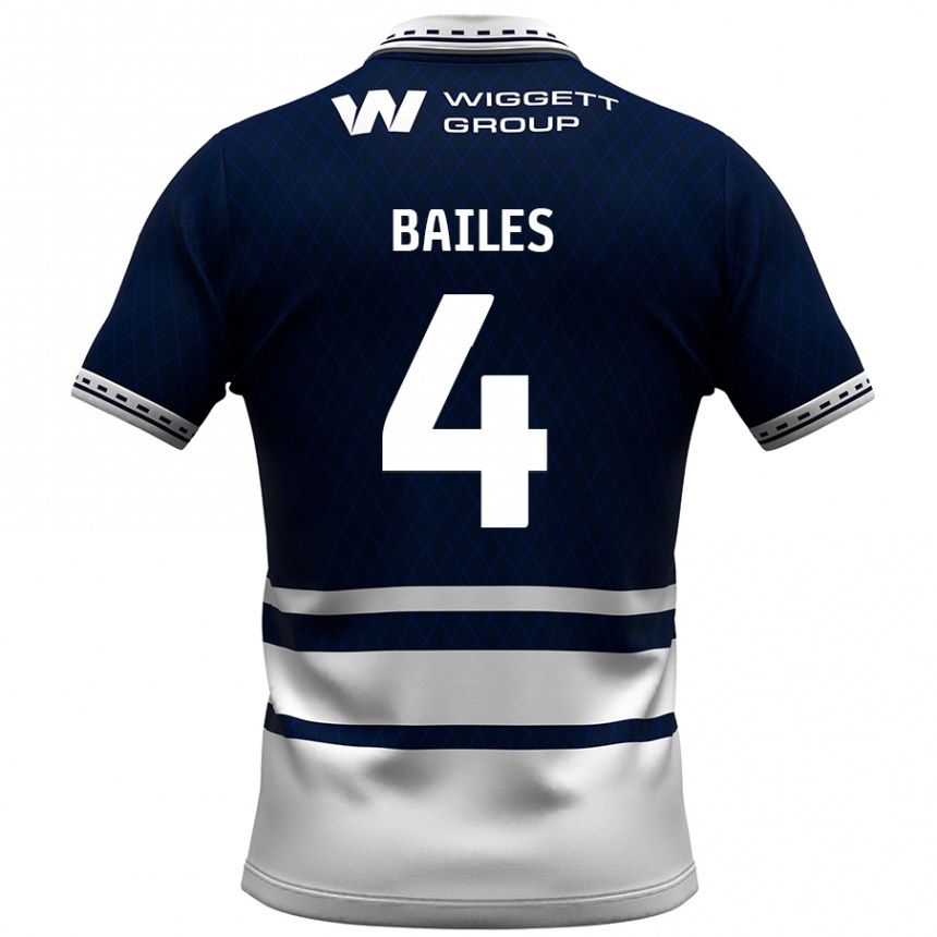 Kids Football Freya Bailes #4 Navy Blue White Home Jersey 2024/25 T-Shirt Australia