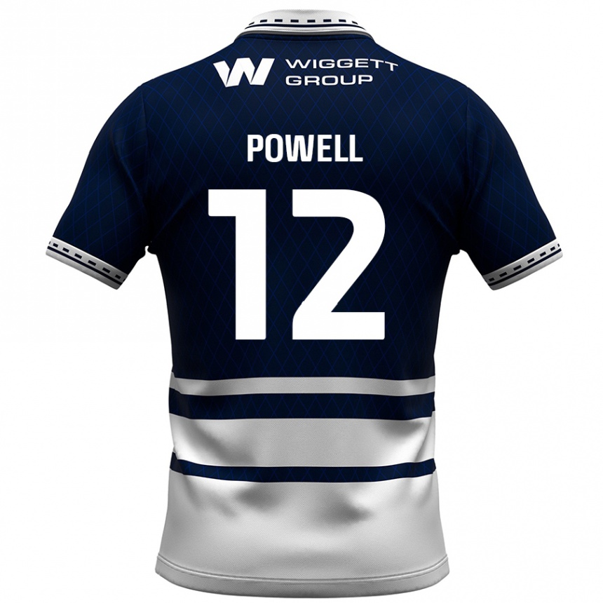 Kids Football Beth Powell #12 Navy Blue White Home Jersey 2024/25 T-Shirt Australia