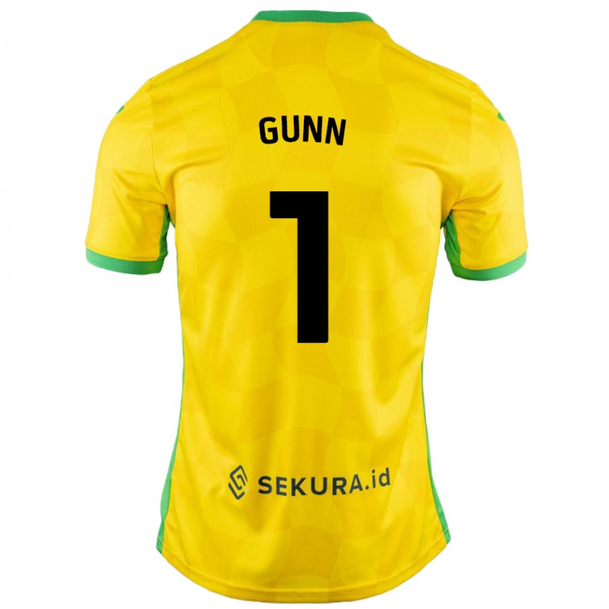 Kids Football Angus Gunn #1 Yellow Green Home Jersey 2024/25 T-Shirt Australia