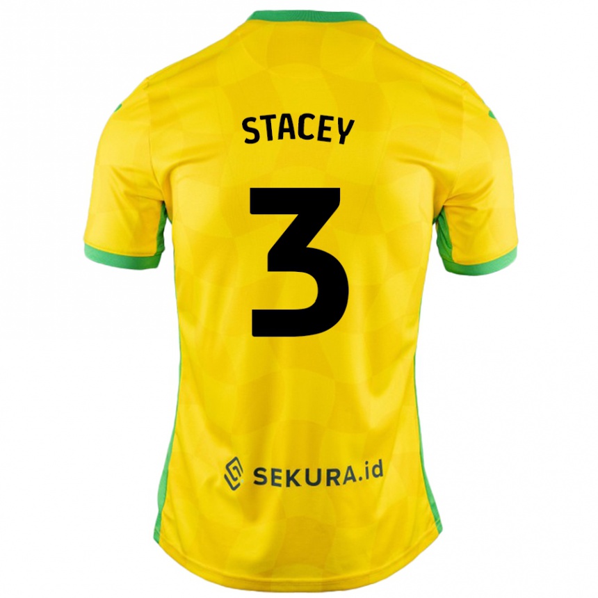 Kids Football Jack Stacey #3 Yellow Green Home Jersey 2024/25 T-Shirt Australia