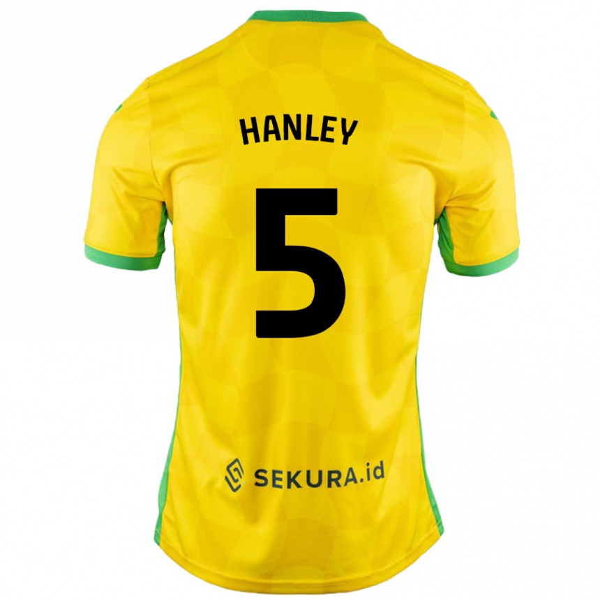 Kids Football Grant Hanley #5 Yellow Green Home Jersey 2024/25 T-Shirt Australia