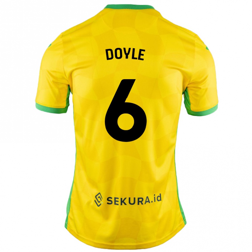 Kids Football Callum Doyle #6 Yellow Green Home Jersey 2024/25 T-Shirt Australia