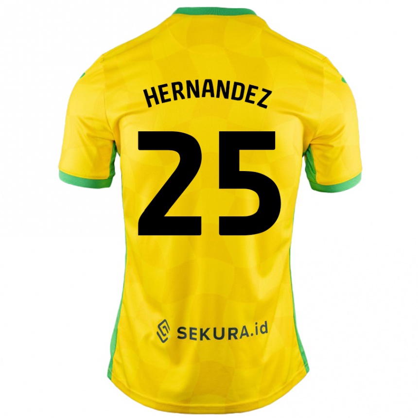 Kids Football Onel Hernández #25 Yellow Green Home Jersey 2024/25 T-Shirt Australia