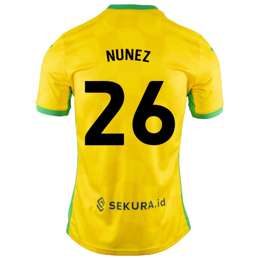 Kids Football Marcelino Núñez #26 Yellow Green Home Jersey 2024/25 T-Shirt Australia