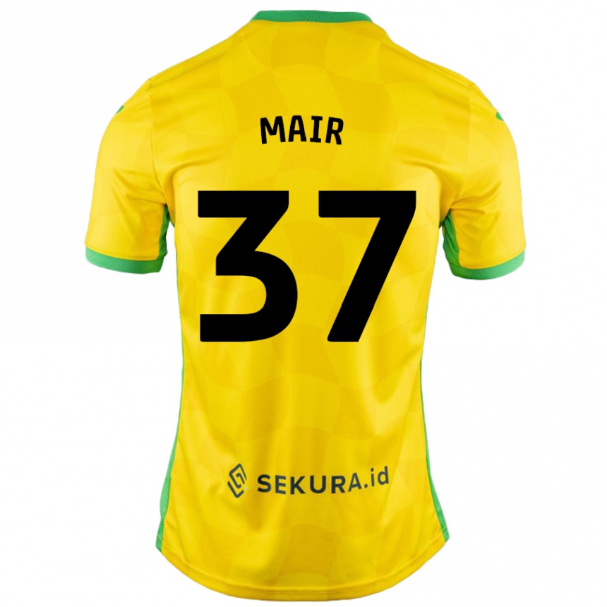 Kids Football Archie Mair #37 Yellow Green Home Jersey 2024/25 T-Shirt Australia