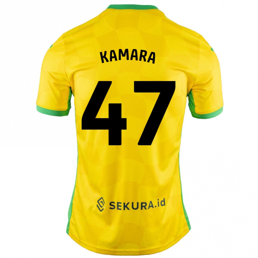 Kids Football Abu Kamara #47 Yellow Green Home Jersey 2024/25 T-Shirt Australia