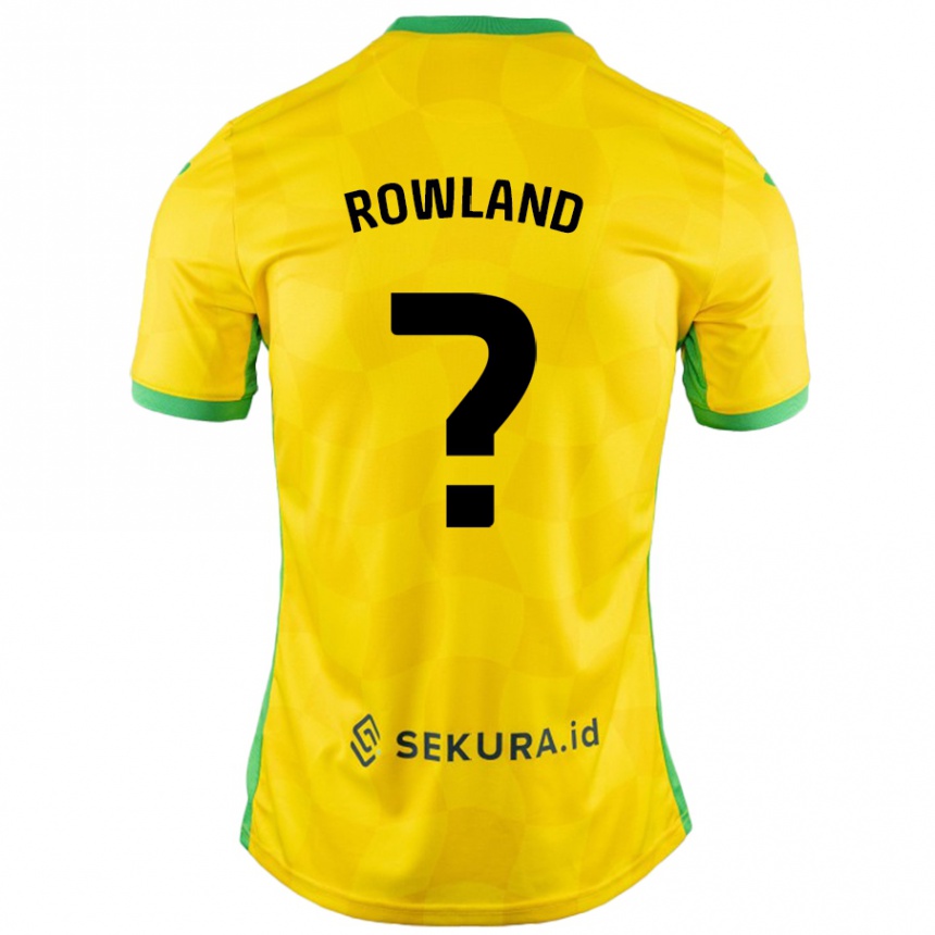 Kids Football Sonny Rowland #0 Yellow Green Home Jersey 2024/25 T-Shirt Australia