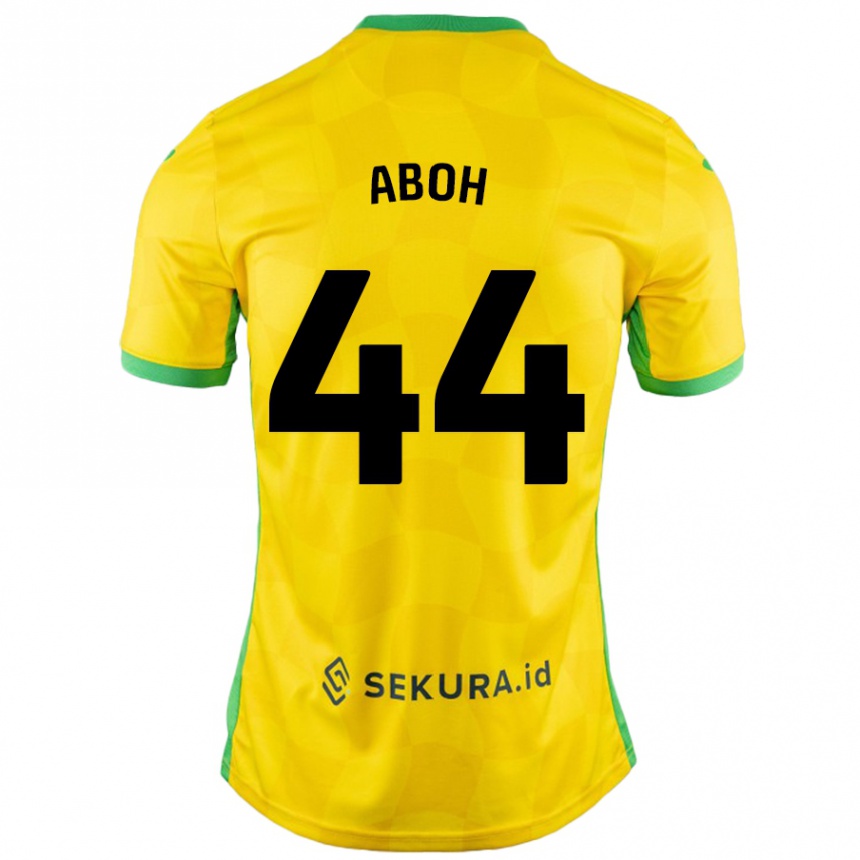 Kids Football Ken Aboh #44 Yellow Green Home Jersey 2024/25 T-Shirt Australia