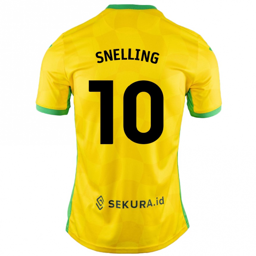 Kids Football Natasha Snelling #10 Yellow Green Home Jersey 2024/25 T-Shirt Australia