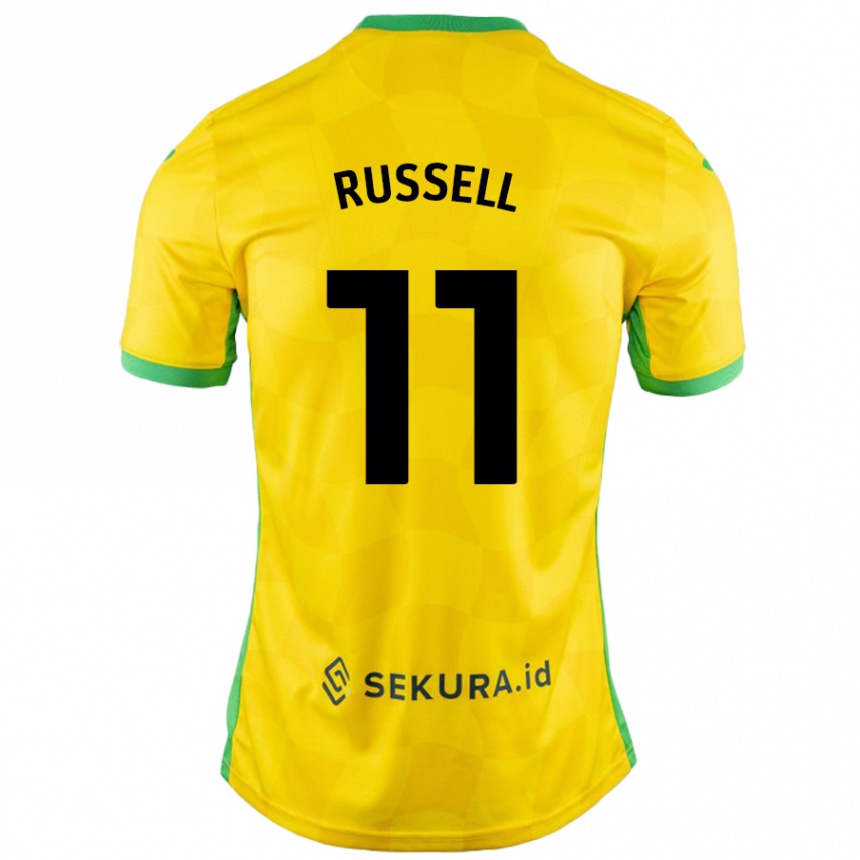 Kids Football Rebecca Russell #11 Yellow Green Home Jersey 2024/25 T-Shirt Australia