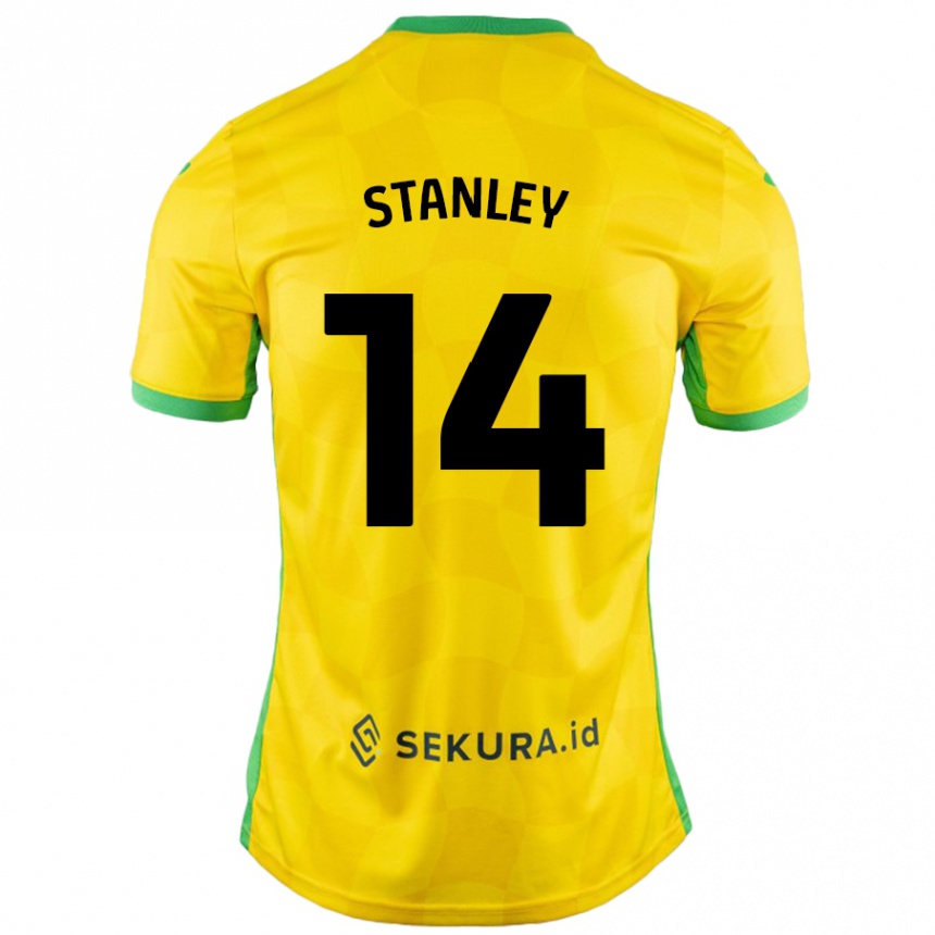 Kids Football Kathryn Stanley #14 Yellow Green Home Jersey 2024/25 T-Shirt Australia