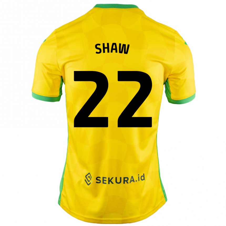 Kids Football Shannon Shaw #22 Yellow Green Home Jersey 2024/25 T-Shirt Australia