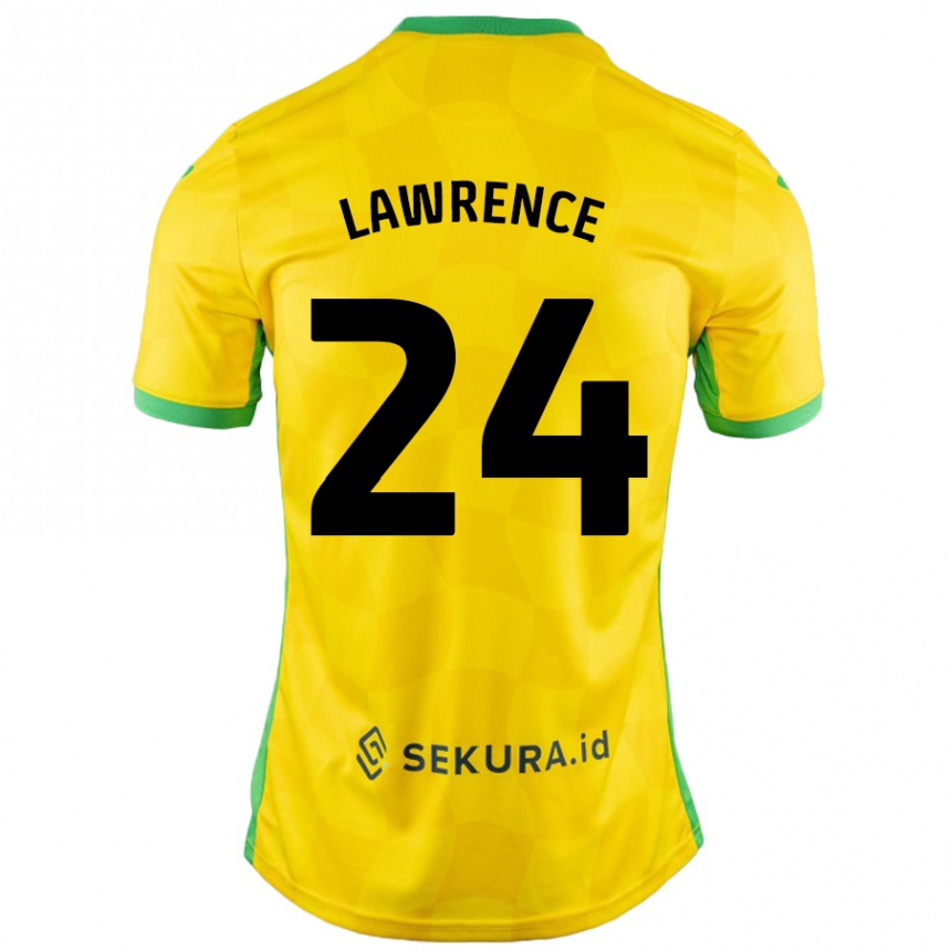 Kids Football Rachel Lawrence #24 Yellow Green Home Jersey 2024/25 T-Shirt Australia