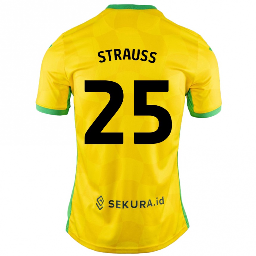 Kids Football Hope Strauss #25 Yellow Green Home Jersey 2024/25 T-Shirt Australia