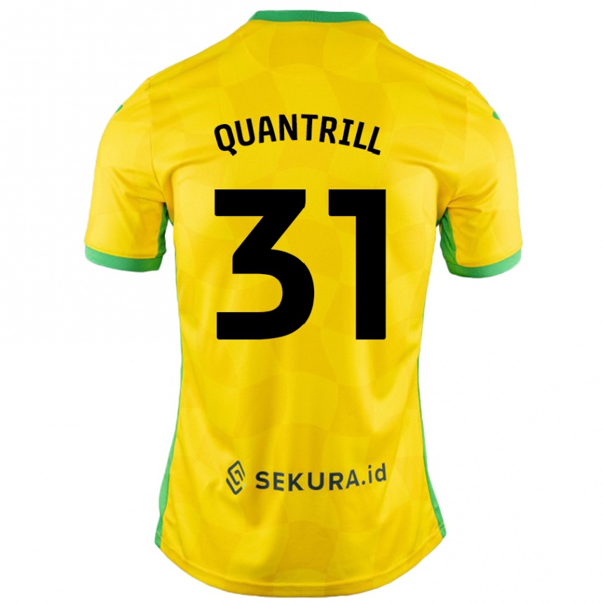 Kids Football Sarah Quantrill #31 Yellow Green Home Jersey 2024/25 T-Shirt Australia