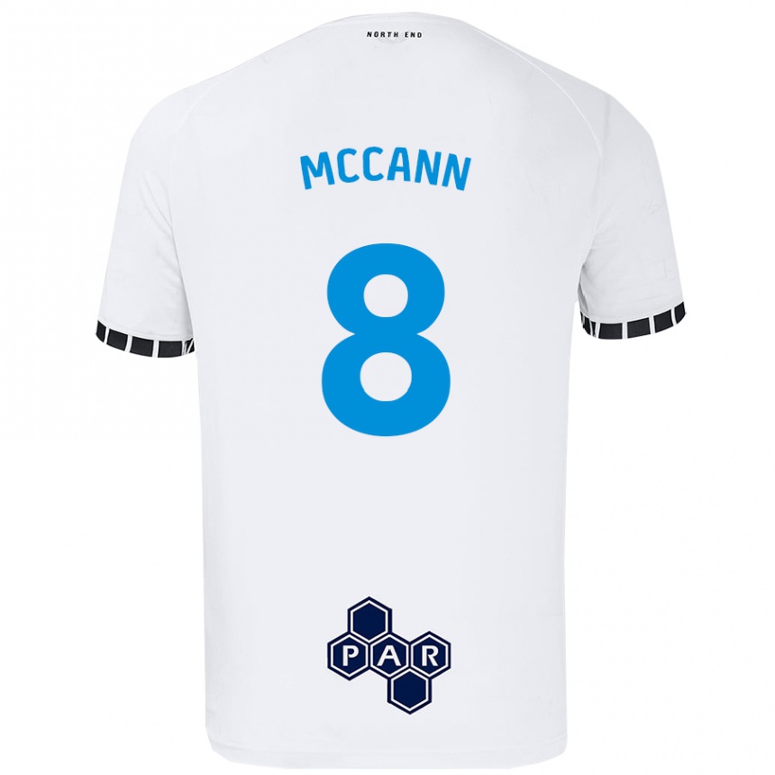 Kids Football Ali Mccann #8 White Home Jersey 2024/25 T-Shirt Australia