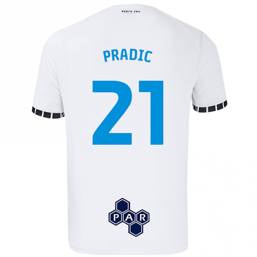 Kids Football James Pradic #21 White Home Jersey 2024/25 T-Shirt Australia