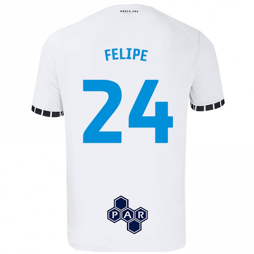 Kids Football Felipe #24 White Home Jersey 2024/25 T-Shirt Australia