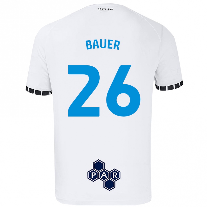 Kids Football Patrick Bauer #26 White Home Jersey 2024/25 T-Shirt Australia