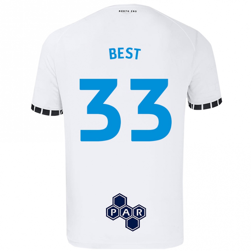 Kids Football Kian Best #33 White Home Jersey 2024/25 T-Shirt Australia