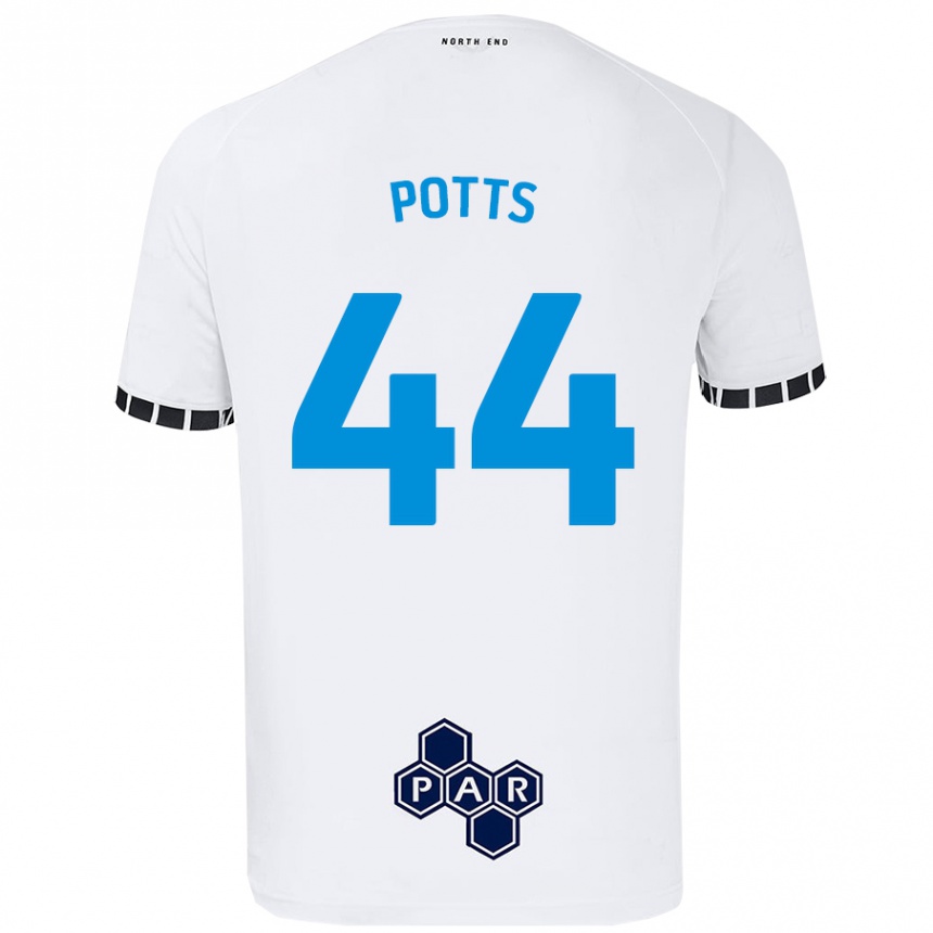 Kids Football Brad Potts #44 White Home Jersey 2024/25 T-Shirt Australia