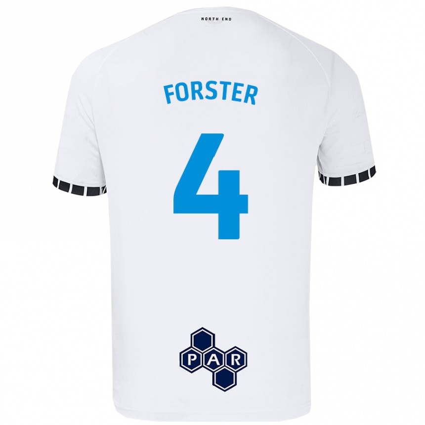 Kids Football Hannah Forster #4 White Home Jersey 2024/25 T-Shirt Australia