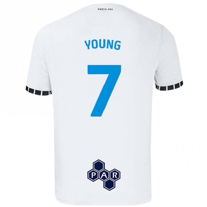 Kids Football Danielle Young #7 White Home Jersey 2024/25 T-Shirt Australia