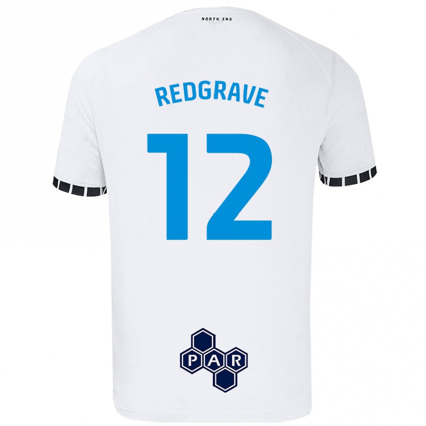 Kids Football Jodie Redgrave #12 White Home Jersey 2024/25 T-Shirt Australia