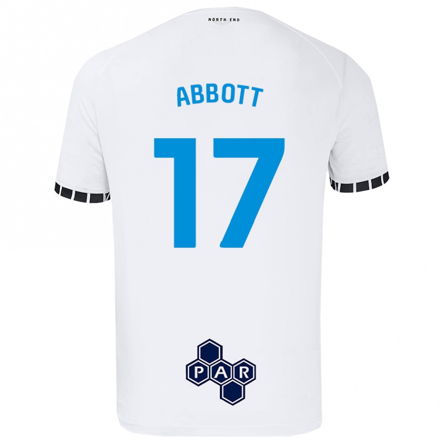 Kids Football Becky Abbott #17 White Home Jersey 2024/25 T-Shirt Australia