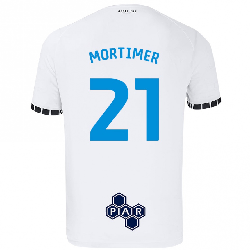 Kids Football Jodie Mortimer #21 White Home Jersey 2024/25 T-Shirt Australia